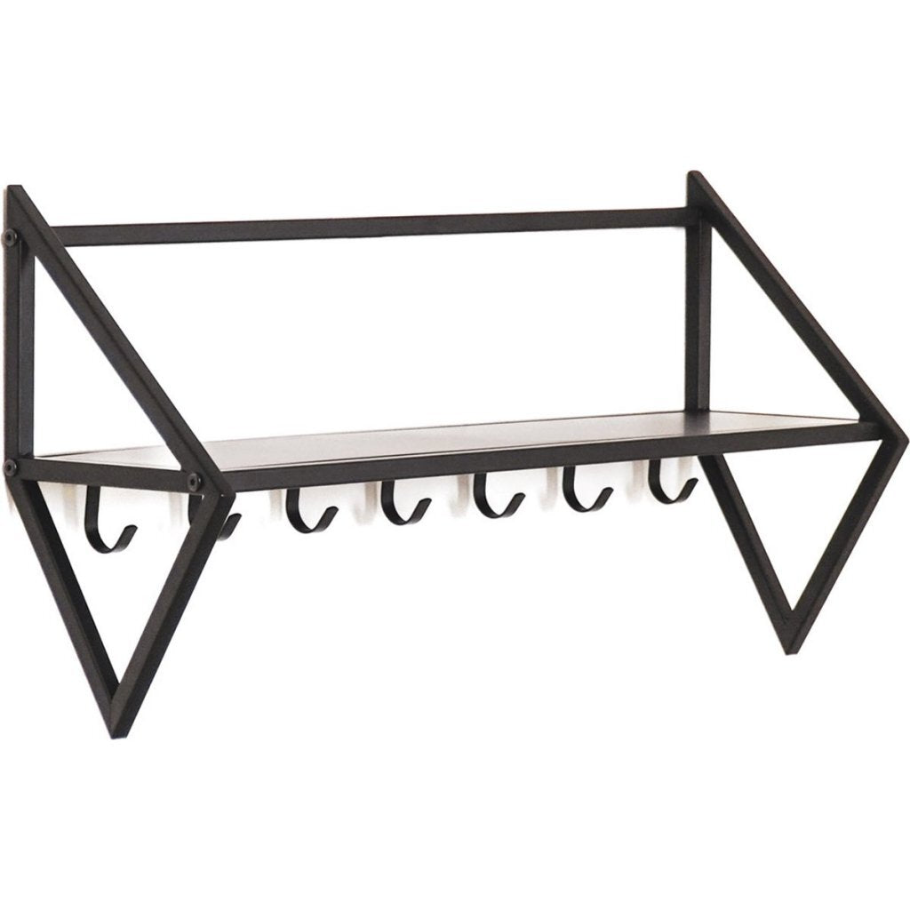 Housevitamin Wall Coat Rack 7 Hooks 71.5x21.7x36 cm Black/Metal