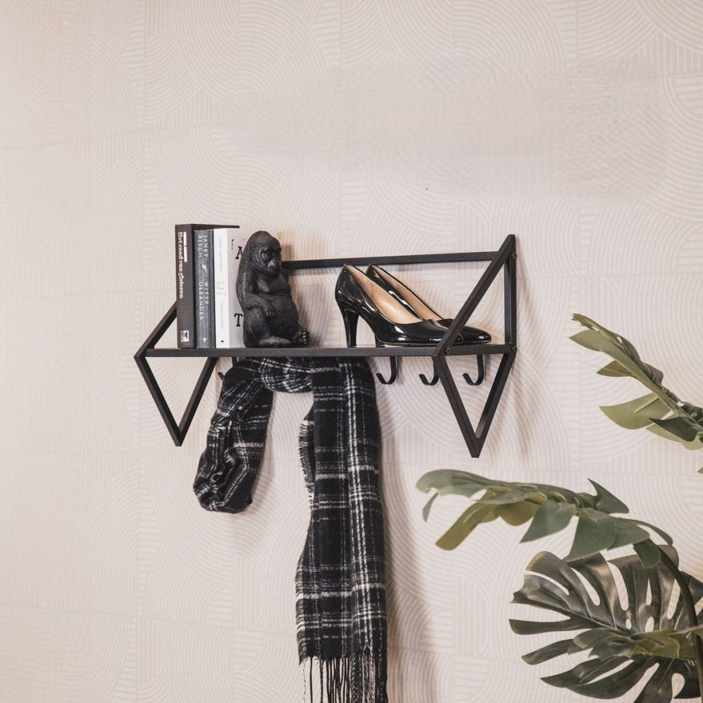 Housevitamin Wall Coat Rack 7 Hooks 71.5x21.7x36 cm Black/Metal