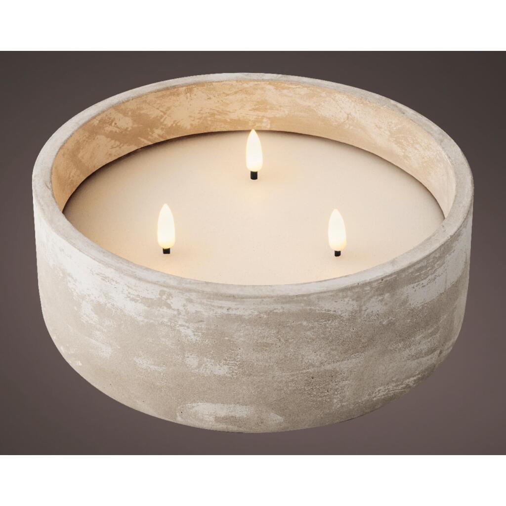 Lumineo LED Candle Concrete for Outdoor Use 20x8 cm