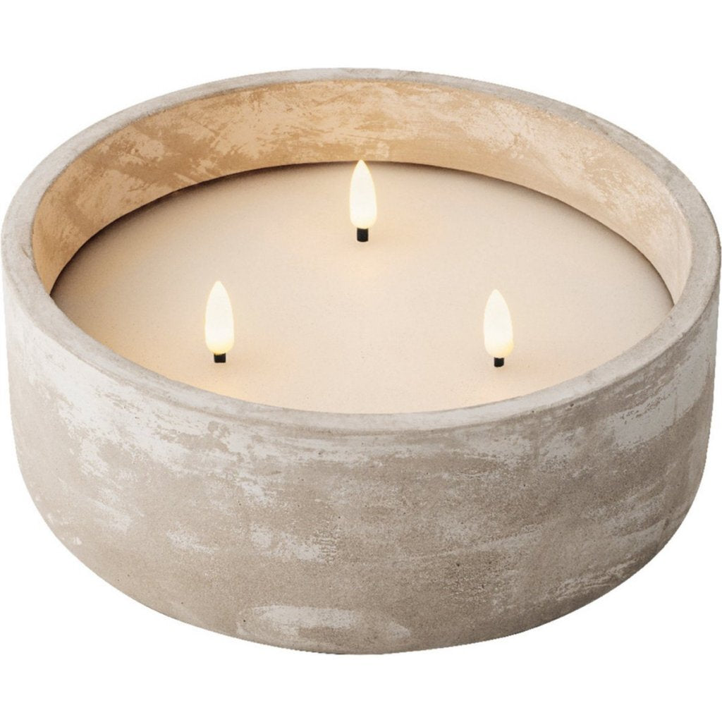 Lumineo LED Candle Concrete for Outdoor Use 20x8 cm