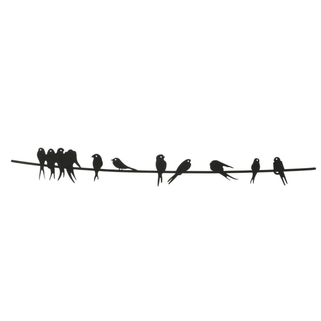 Metal Wall Decoration Birds Black - Stylish Outdoor Wall Hanger