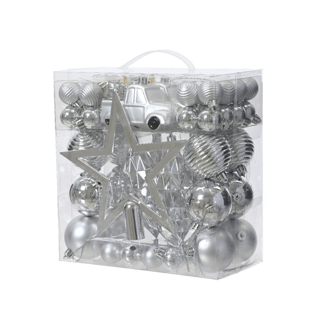 Decoris Christmas Tree Decoration 67-piece Silver