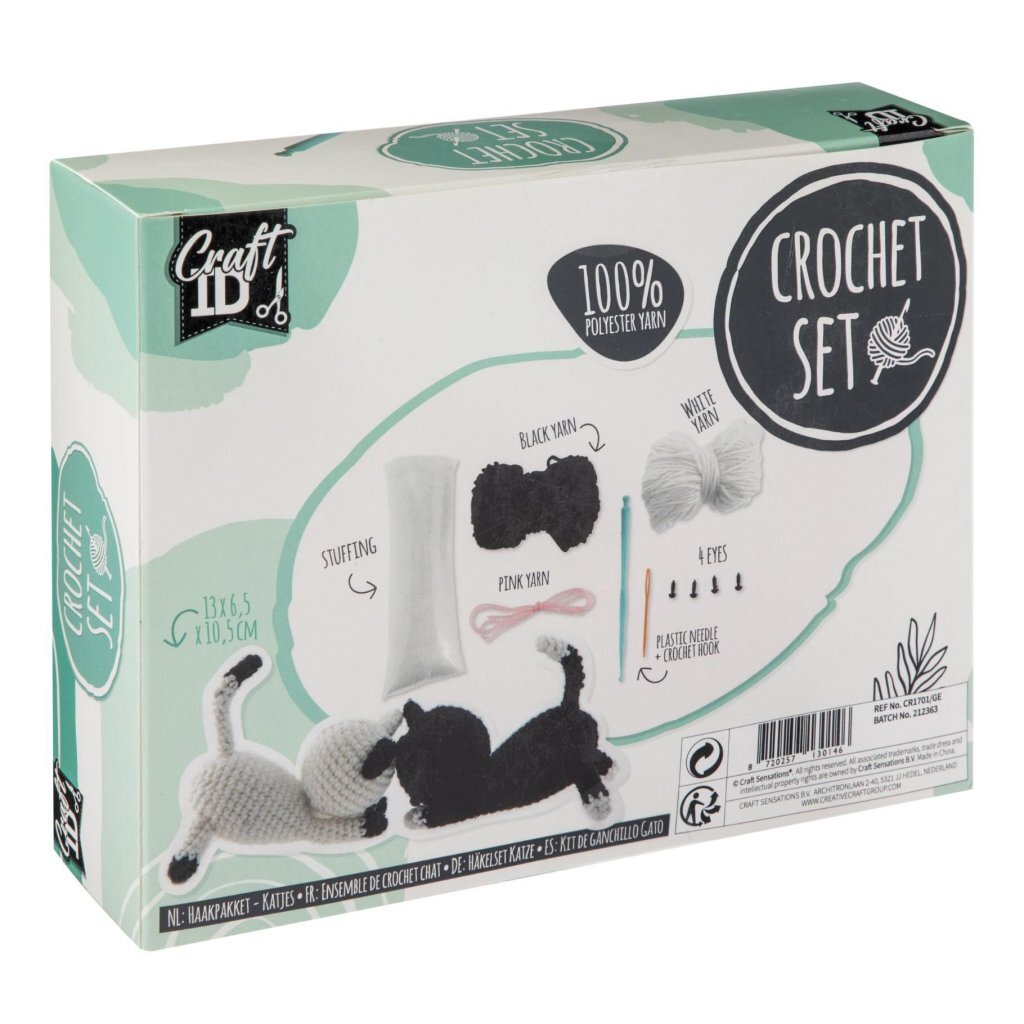 Craft ID Kitty Crochet Set - Make Two Cute Kittens for Ages 12+