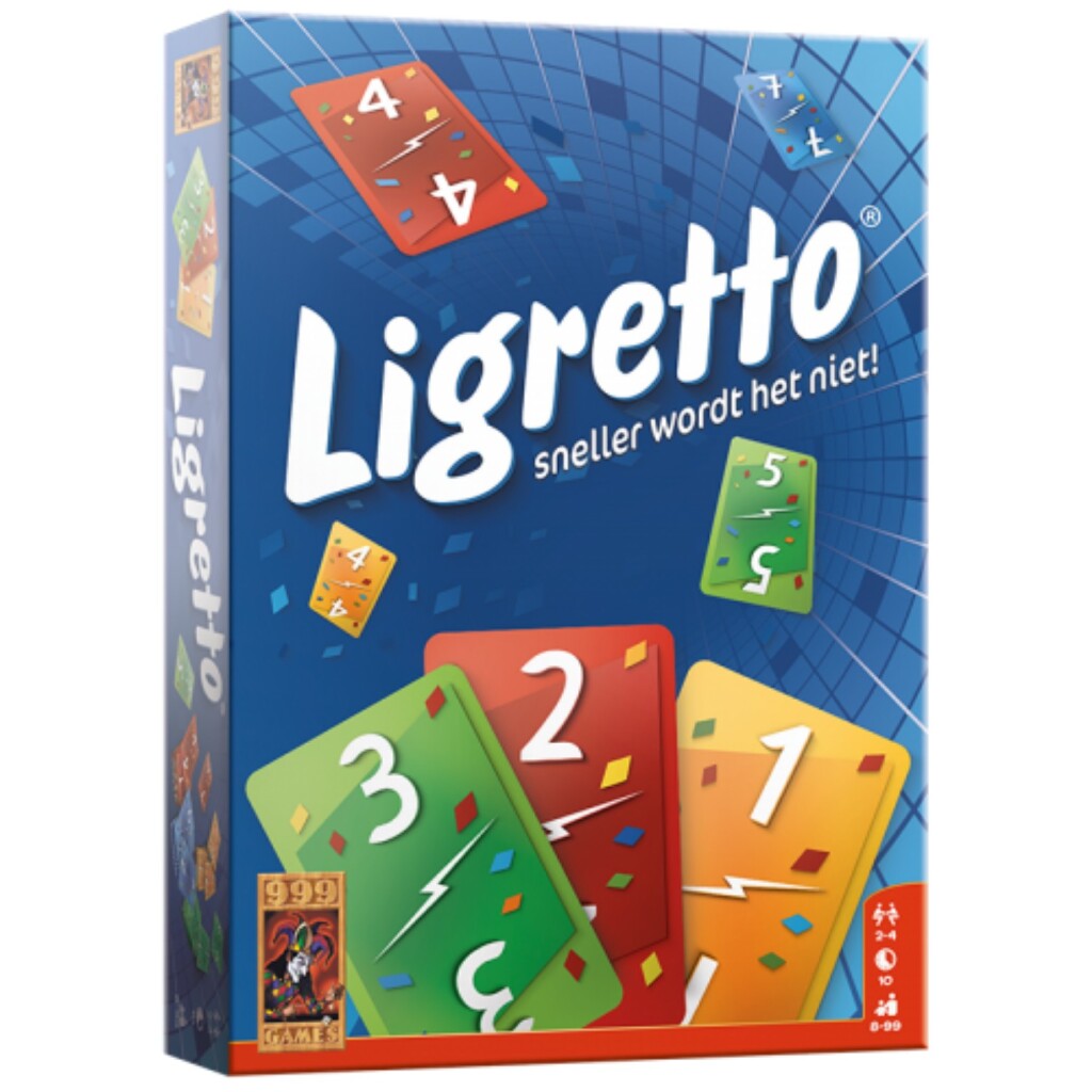 999 Games Card Game Ligretto Blue - Fast-Paced Game for 2-4 Players Aged 8+