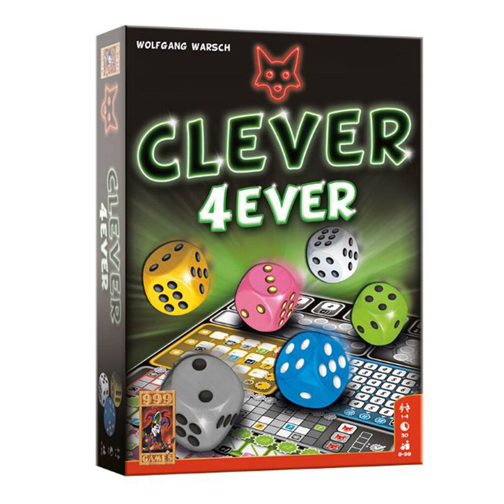 999 Games Clever 4 Ever Dice Game with 6 Dice and Score Pad