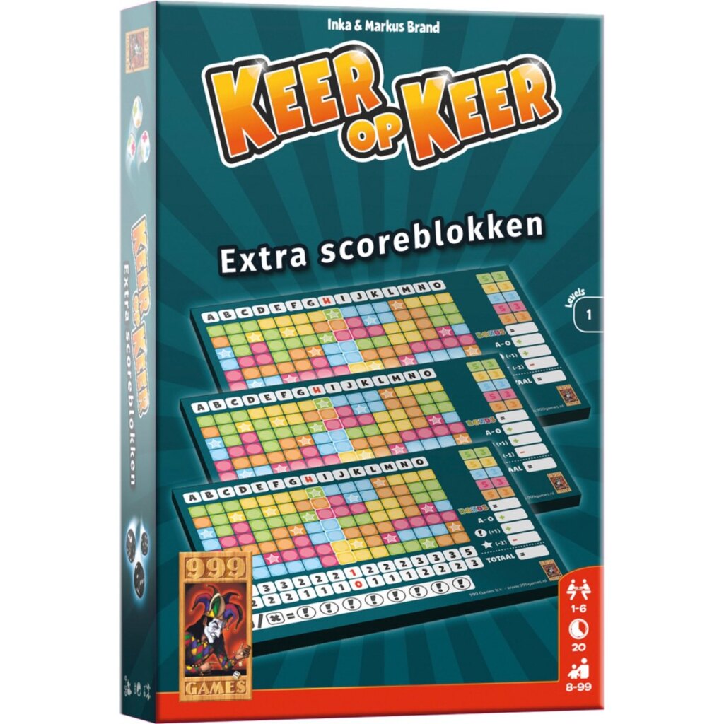 999 Games Keer op Keer Extra Score Pads - 2 Pieces - Level 1