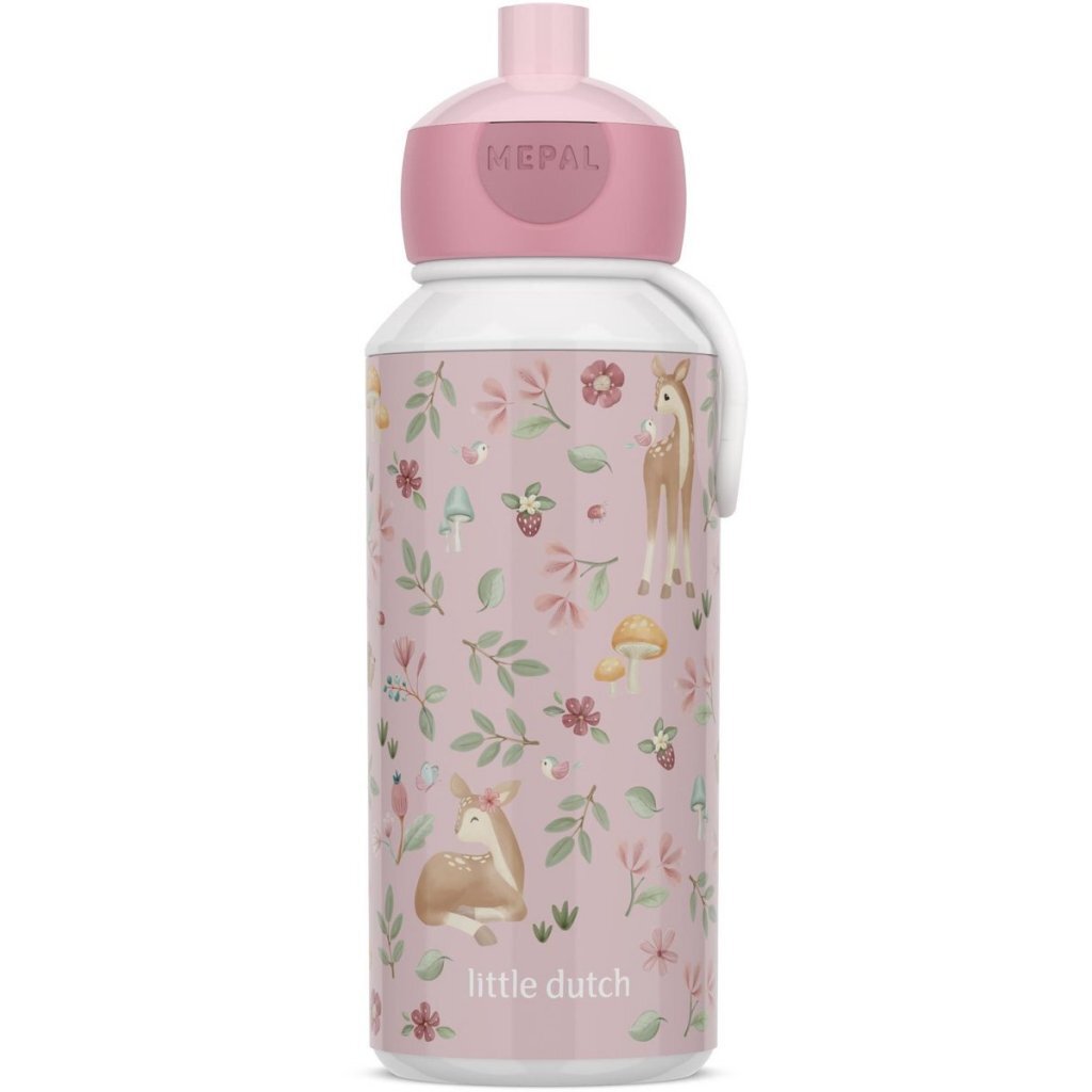 Mepal Pop-Up Drinking Bottle Little Dutch Fairy Garden 400 ml Pink
