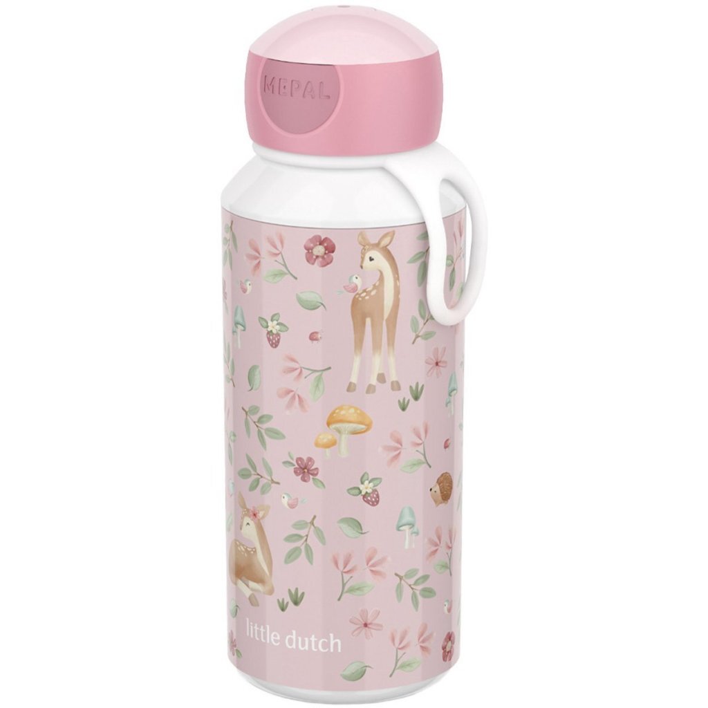 Mepal Pop-Up Drinking Bottle Little Dutch Fairy Garden 400 ml Pink