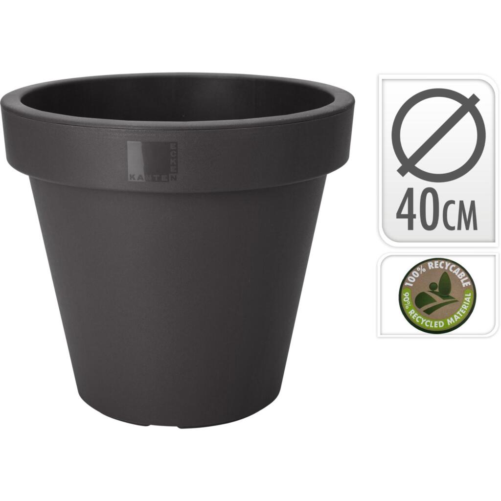 KantenEcken Round Flower Pot 40 cm Black