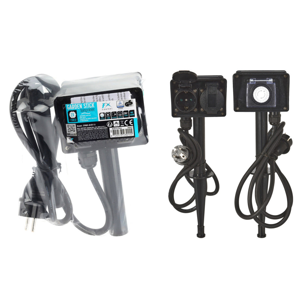 FX Control Garden Socket with Timer Black