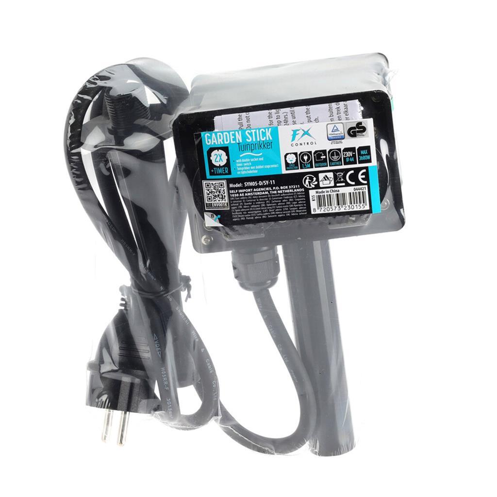FX Control Garden Socket with Timer Black