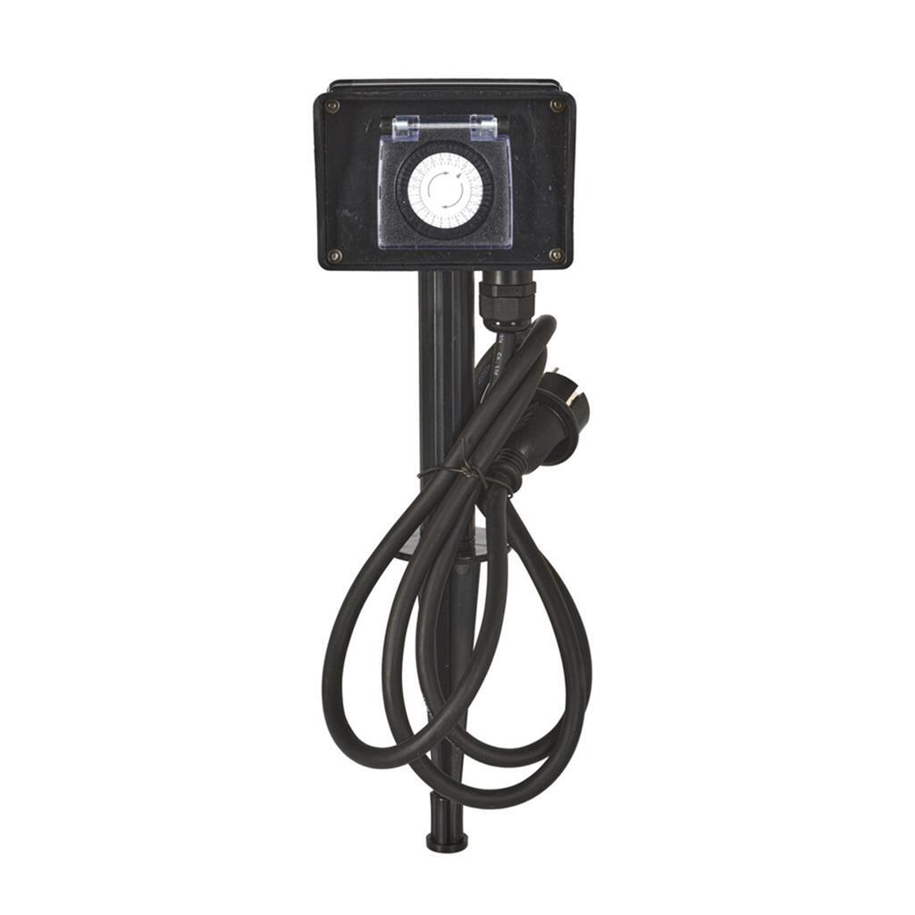 FX Control Garden Socket with Timer Black