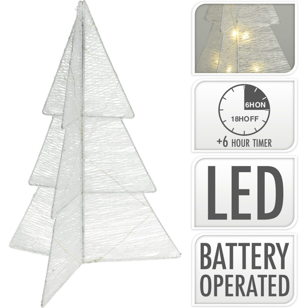 Foldable Christmas Tree with LED Timer 50 cm White