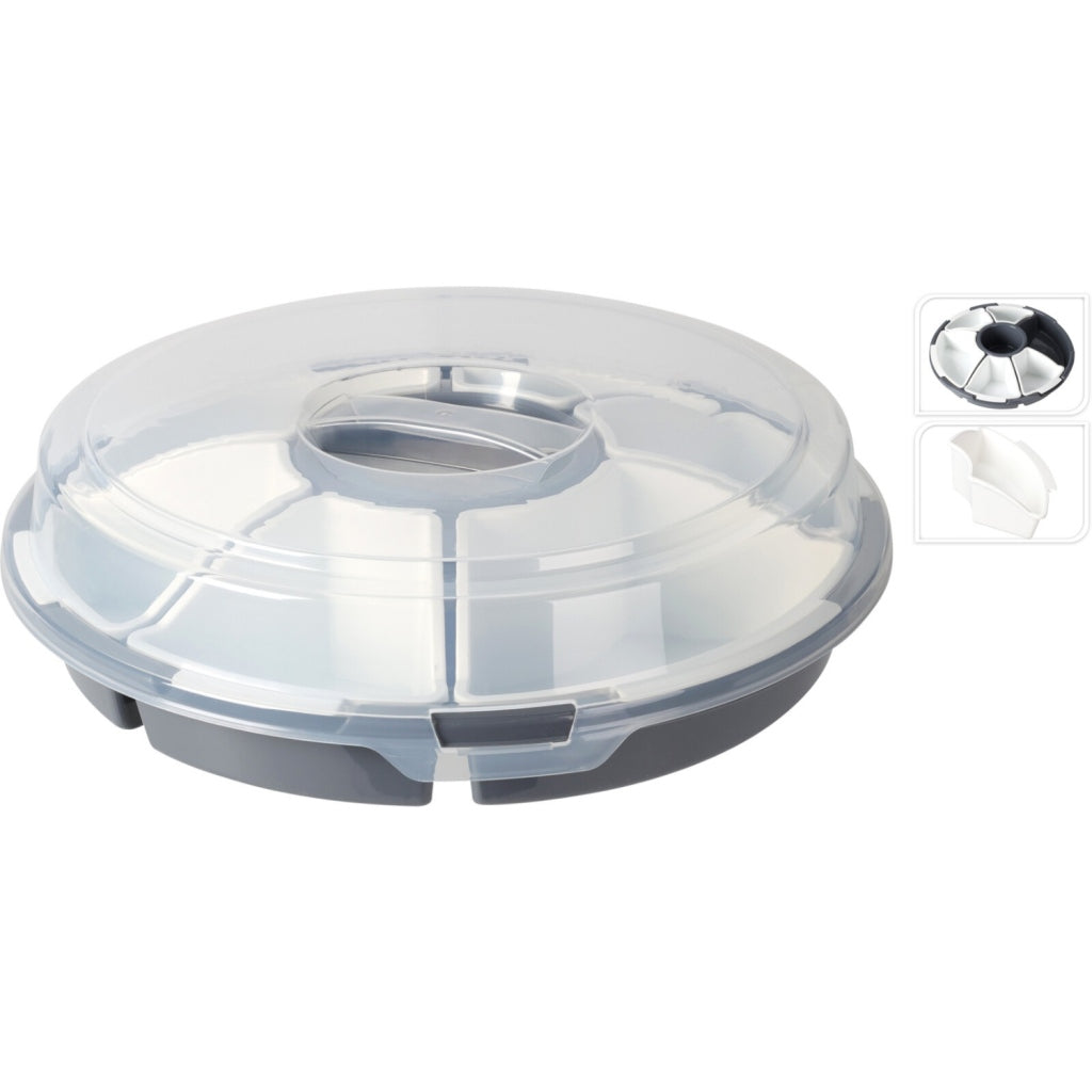 Divided Serving Dish 33x9 cm Grey/White