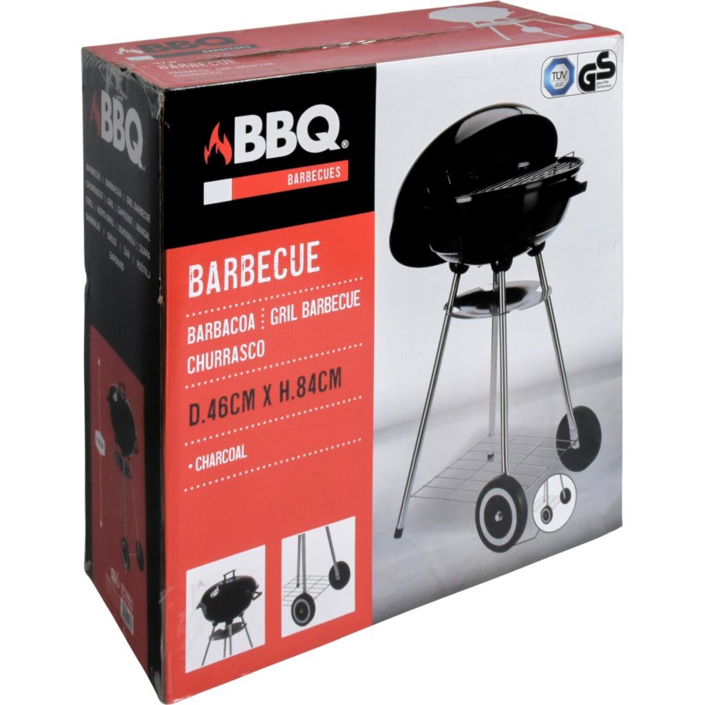 Grill King Charcoal Barbecue on Wheels 46 cm Black