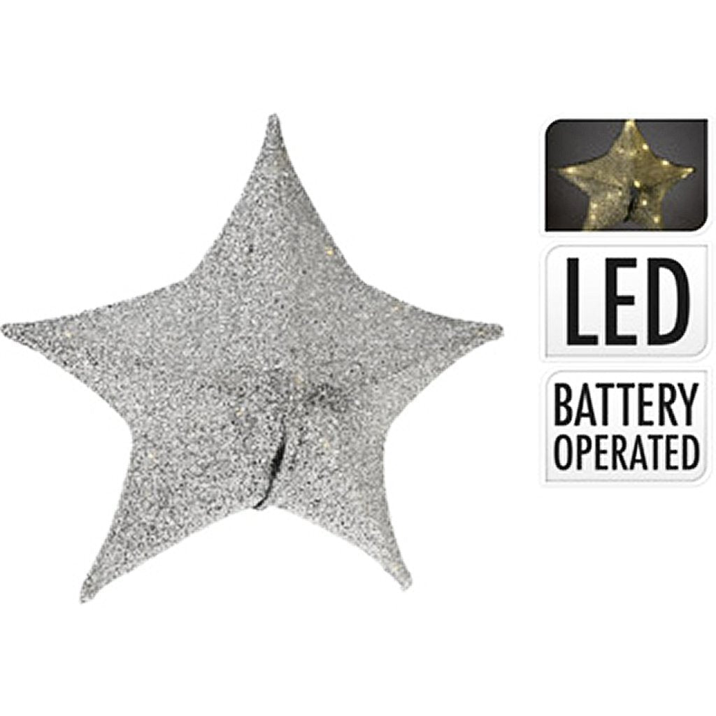 Fabric Christmas Star 50 cm - 30 LEDs Silver