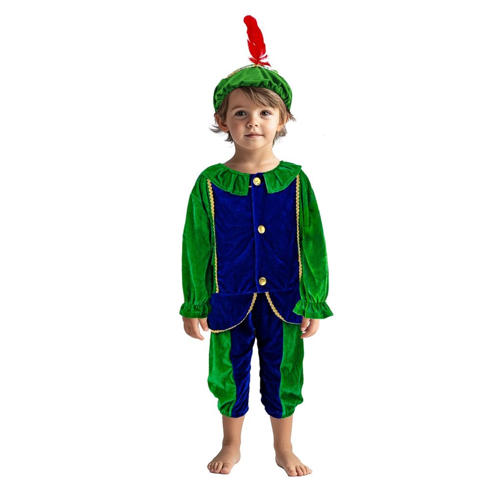 Sinterklaas Helper Costume 110-116 Green/Blue