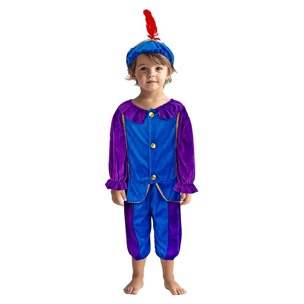 Pietenpak 110-116 Paars/Blauw