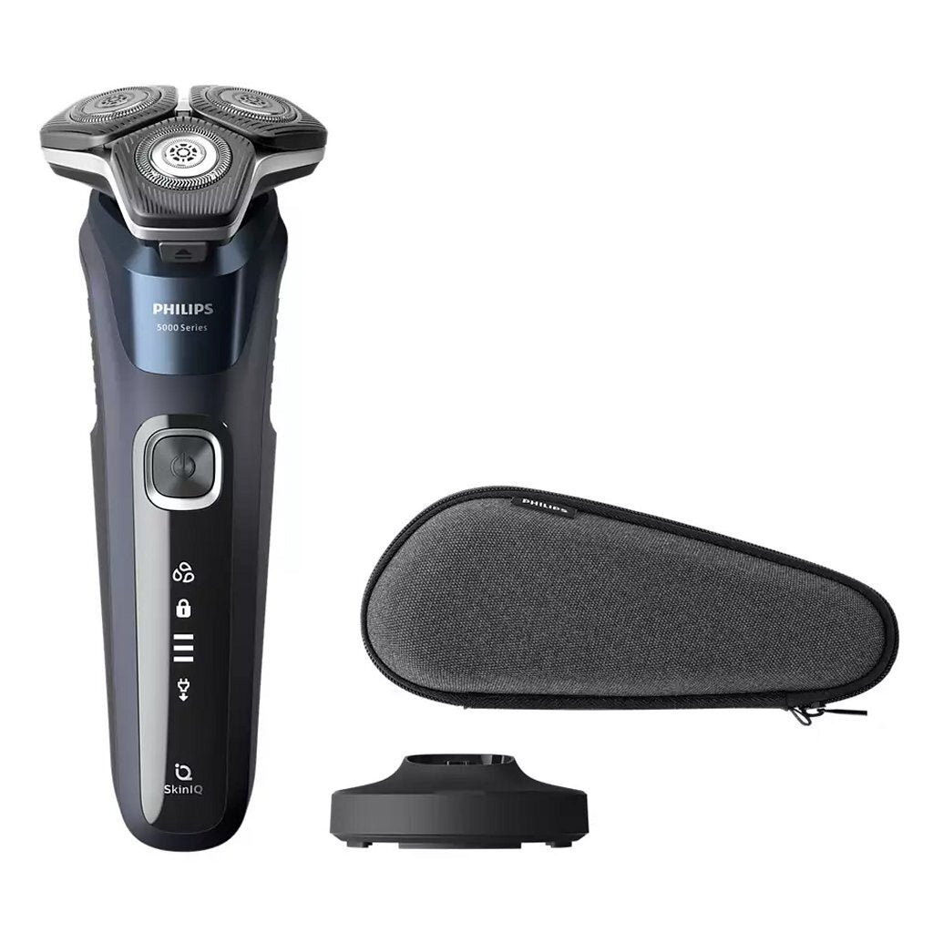 Philips S5885/35 Shaver Series 5000 Blue - 45 Self-Sharpening Blades - Wet & Dry