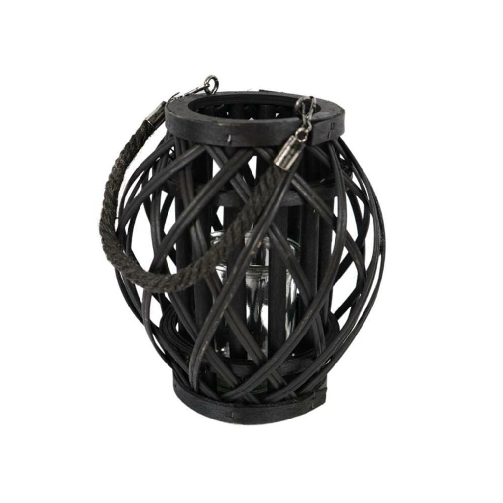 Hamada Lantern 22 cm Black/Bamboo