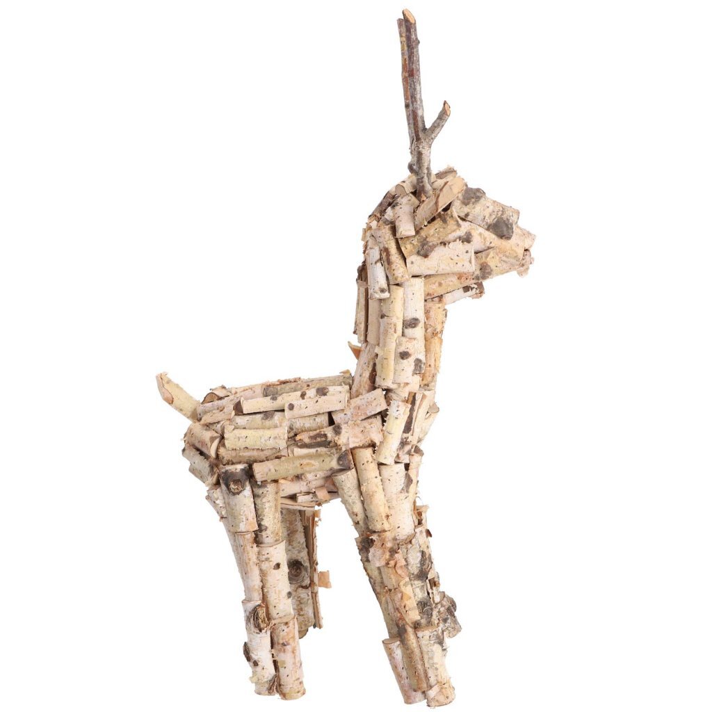 Christmas Decoration Birch Wood Reindeer 60 cm