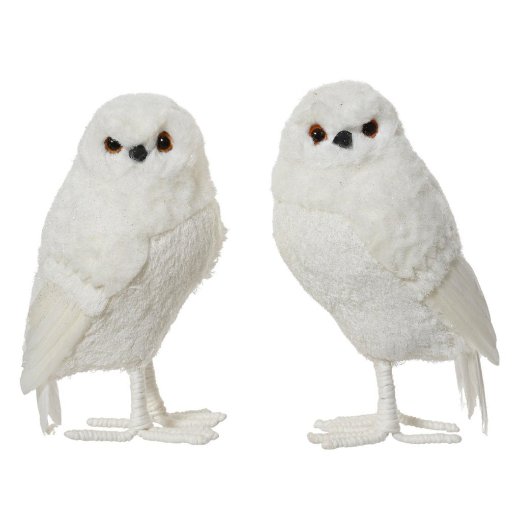 Decorative Owl 14x13x25 cm White Assorted