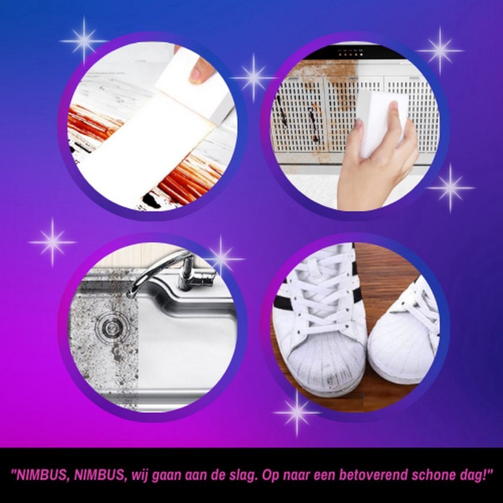 Nimbus Wonder Sponge 72 Pieces - Chemical-Free Cleaning - Durable