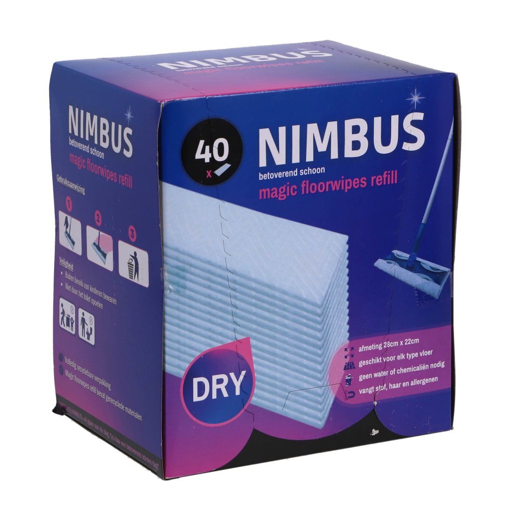 Nimbus Magic Floor Cloths 40 Pieces - No Water or Chemicals - 28x22 cm