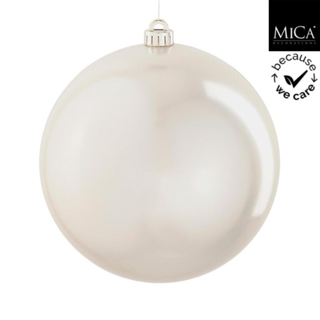 Mica Decorations Christmas Bauble Unbreakable 25 cm Cream Mother-of-Pearl