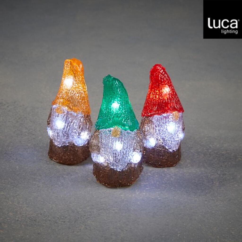 Luca Lighting Decoration LED Gnome + Timer Assorted