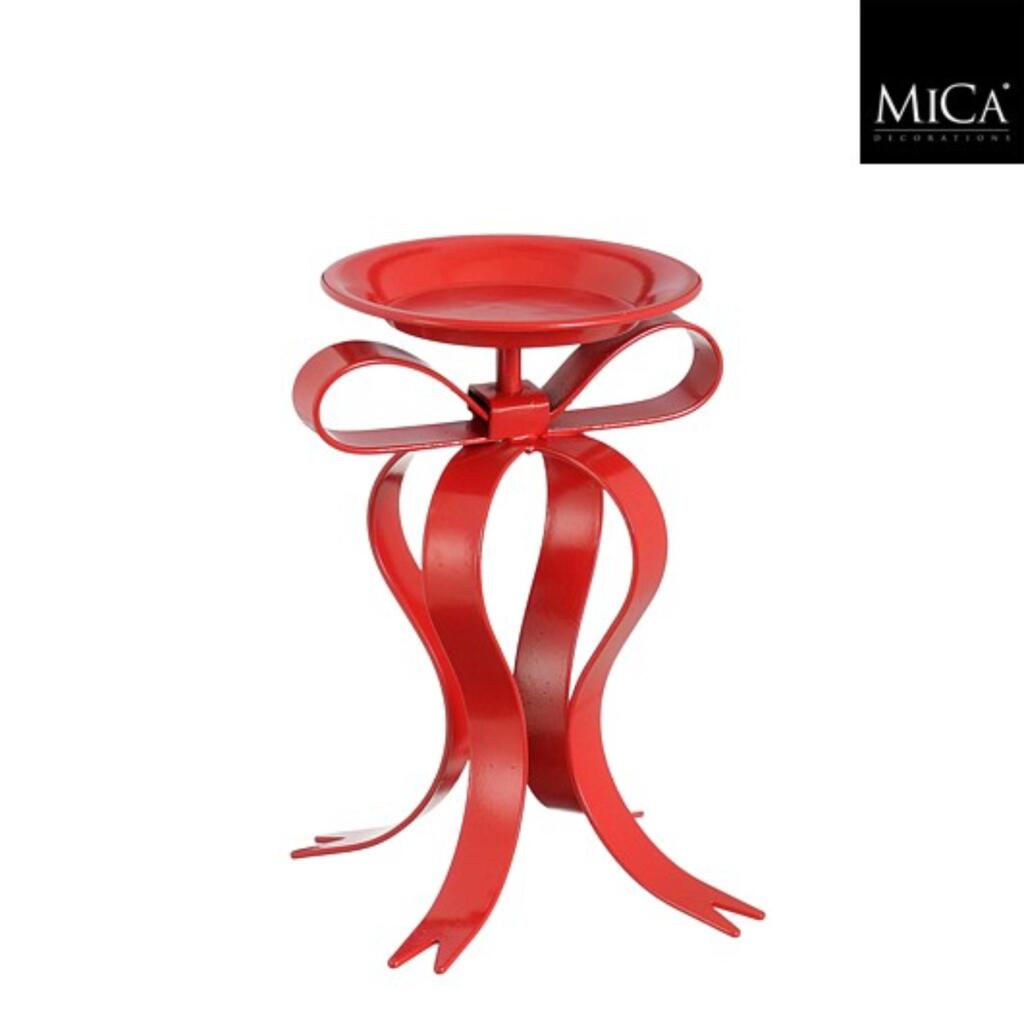 Mica Decorations Candle Holder Bow 17x14x20 cm Red