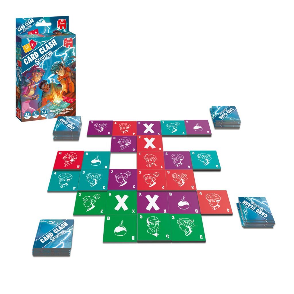Jumbo Card Clash Stratego - Fast-Paced Card Game for 2 Players - Ages 8+