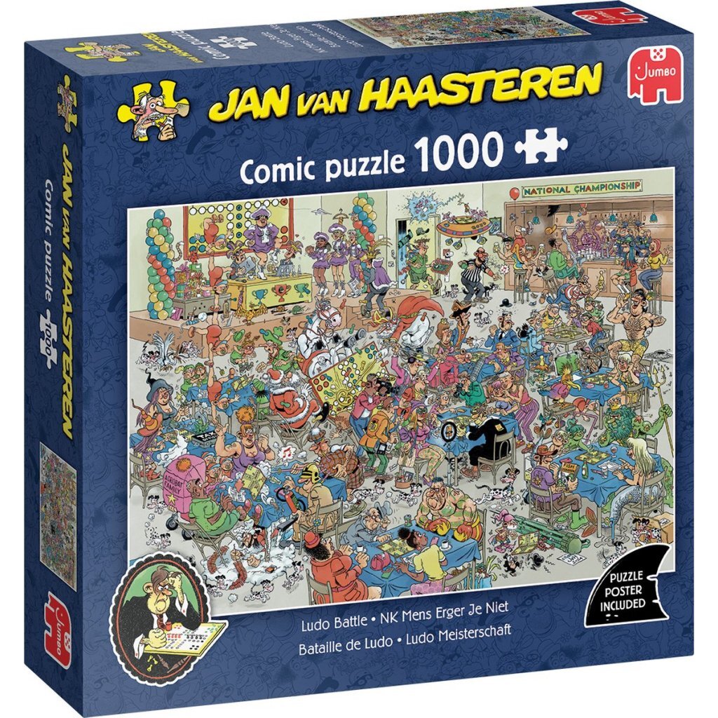 Jumbo Puzzle Jan Van Haasteren Dutch National Ludo Championship 1000 Pieces + Poster