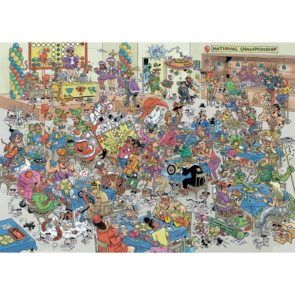 Jumbo Puzzle Jan Van Haasteren Dutch National Ludo Championship 1000 Pieces + Poster