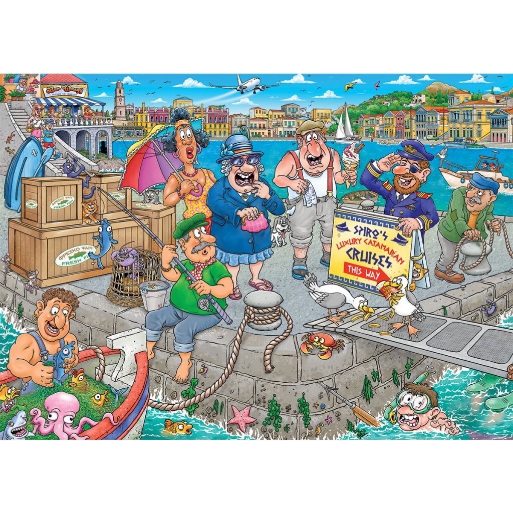 Jumbo Puzzle Wasgij Original 47 The Boat In! 1000 Pieces - Unique Jigsaw Puzzle