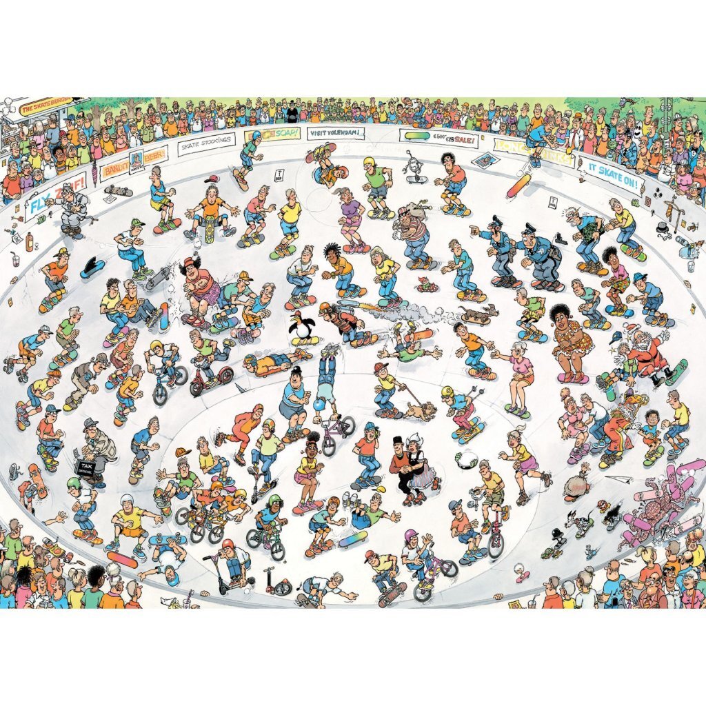 Jumbo Jan Van Haasteren Puzzle Skateboarding In The Bowl 2000 Pieces