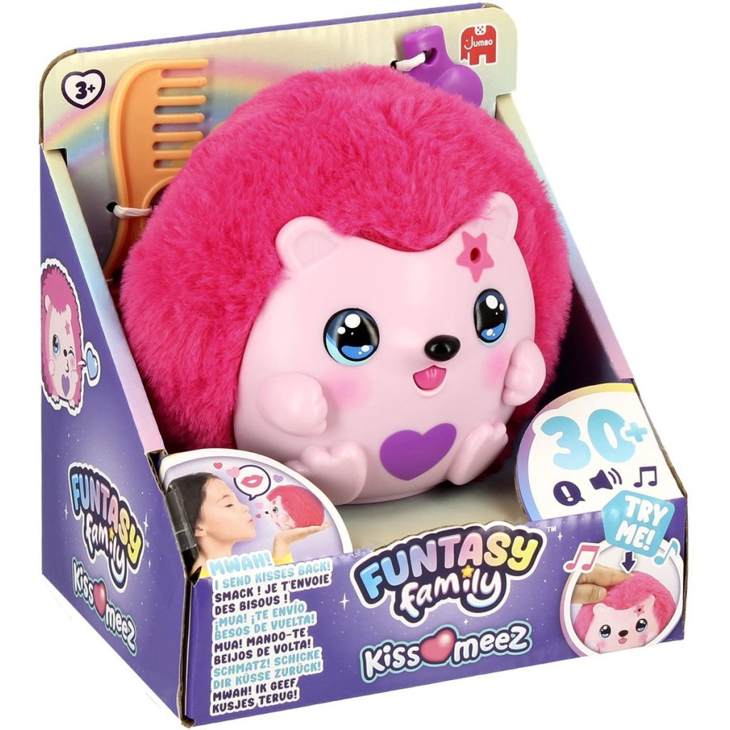 Jumbo Funtasy Family Plush Kiss Meez Hedgehog + Sound Effects