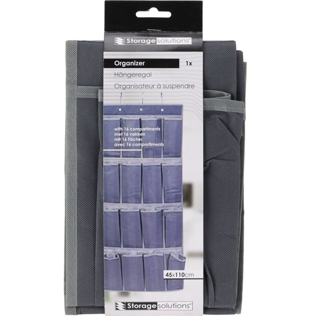 Storage Solutions Door Organizer 45x110 cm 16 Compartments Anthracite/Grey