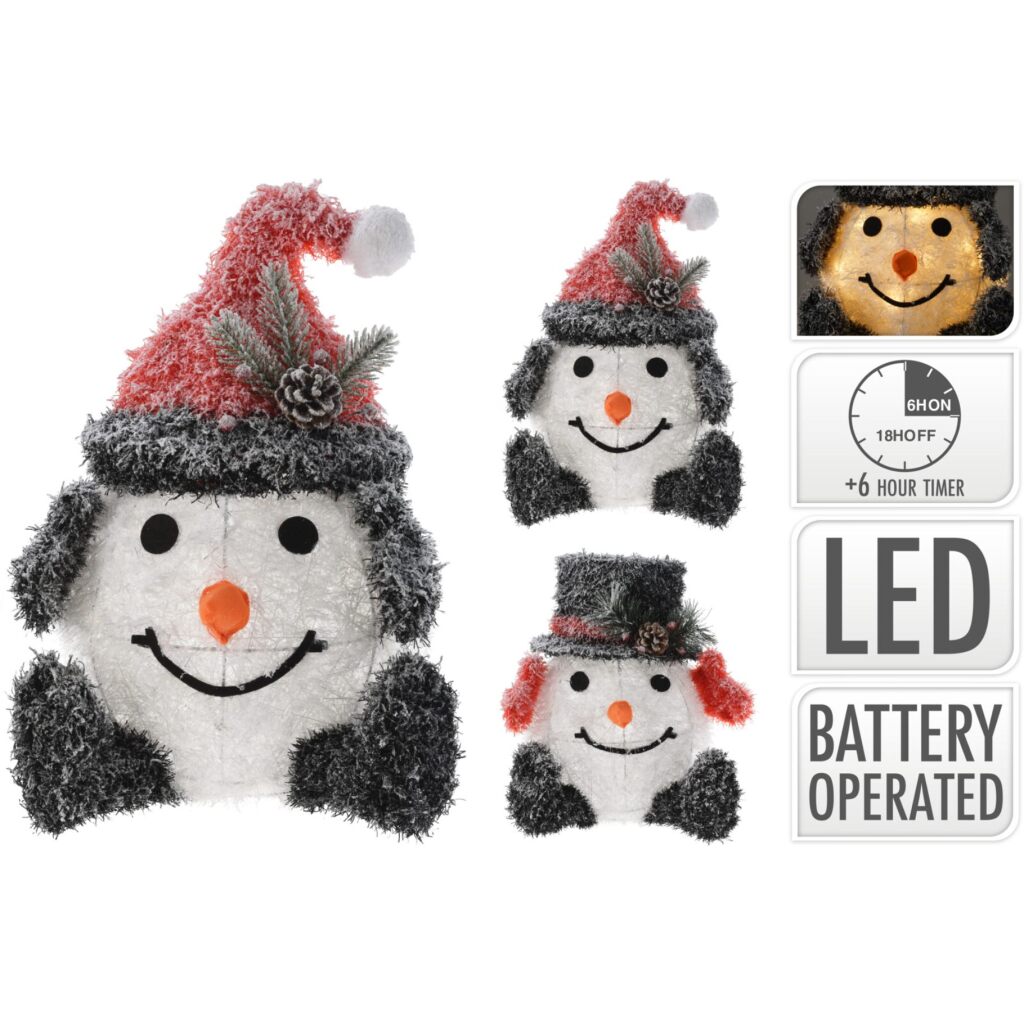 LED Snowman 36/42 cm Assorted