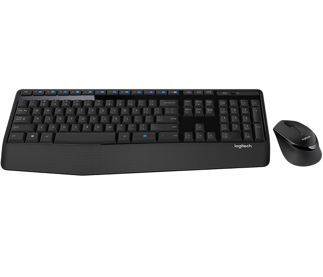 Logitech Wireless Combo MK345 - Keyboard and Mouse Set - Wireless - French - Black, Blue