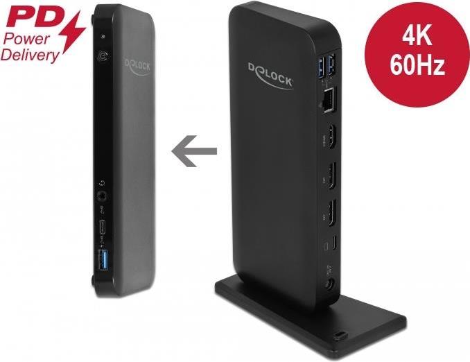Delock USB Type-C DP 1.4 Docking Station - 4K - USB-C 3.2 Gen 2 - HDMI, DP - 85 Watt 1GbE