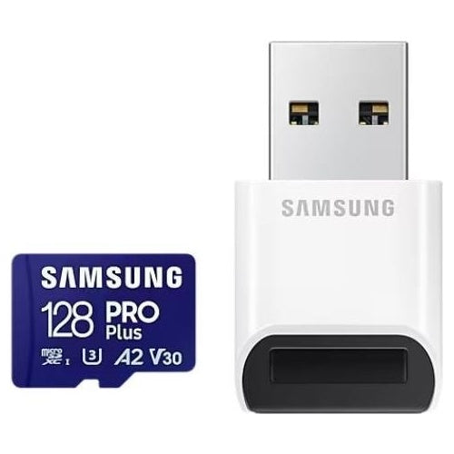 Samsung PRO Plus MB-MD128SB - Flash-Speicherkarte - 128 GB - A2 / Video Class V30 / UHS-I U3 / Class10 - microSDXC UHS-I - Blau afbeelding 1