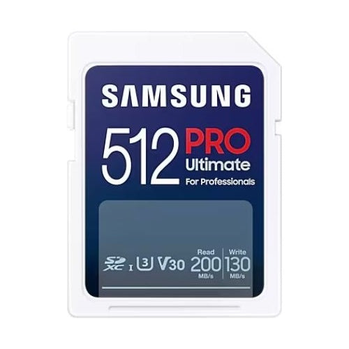 Samsung PRO Ultimate MB-SY512S - Flash-Speicherkarte - 512GB - Video Class V30 / UHS-I U3 - SDXC UHS-I - weiß (MB-SY512S/WW) afbeelding 1