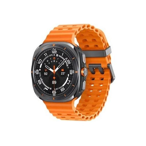 Samsung Galaxy Watch Ultra - 47 mm - Titan - intelligente Uhr mit marine band - Gummi - Orange - Bandgröße: S/M/L - Anzeige 3.8 cm (1.5") - 32 GB - Wi-Fi, LTE, NFC, Bluetooth - 4G - 60.5 g - Titanium Gray (SM-L705FDAADBT) afbeelding 1