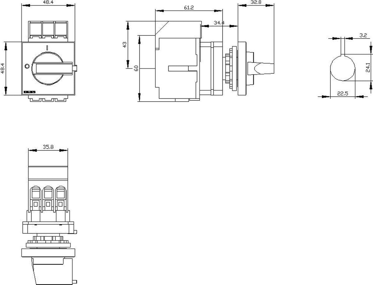 Siemens 3LD3050-0TK13 Switch Disconnector 16A 3LD3