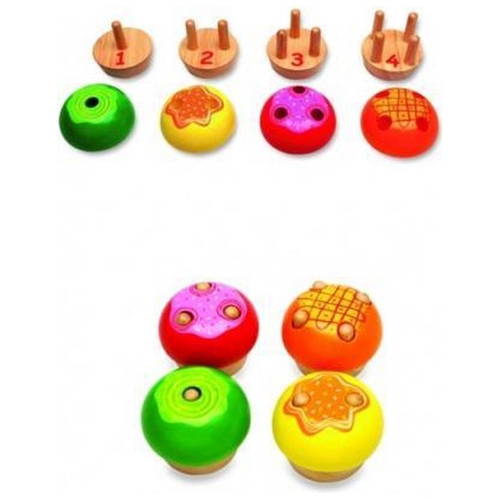 Pintoy Wooden Cake Puzzle for Counting - Educational Toy P07511