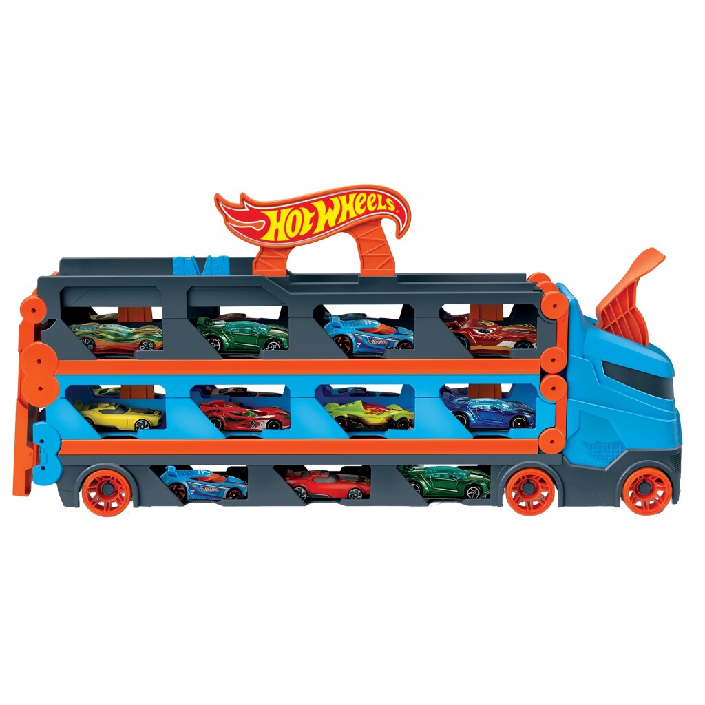 Hot Wheels Speedway Hauler + 3 Cars - For Ages 4+