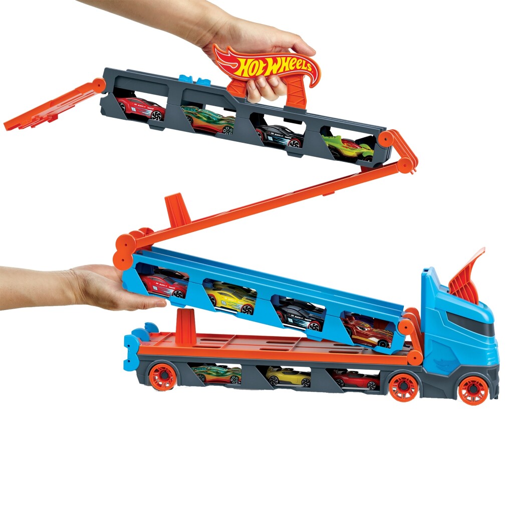 Hot Wheels Speedway Hauler + 3 Cars - For Ages 4+