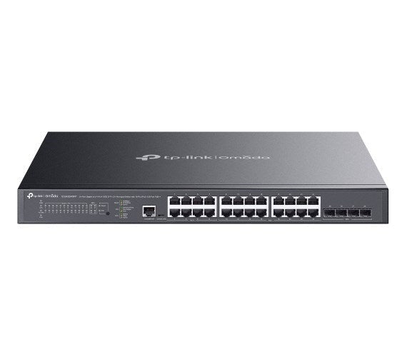 TP-Link Omada SG3428XMPP V1,8 - Switch - L2+ - managed - 16 x 10/100/1000 (PoE+) + 8 x 10/100/1000 (PoE++) + 4 x 10Gb Ethernet SFP+ - an Rack montierbar - PoE++ (500 W) (SG3428XMPP) - 8885020620856 - image 1