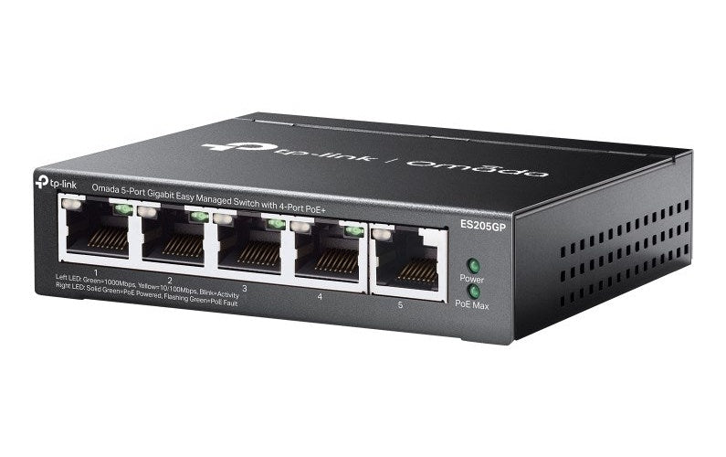 TP-Link Omada ES205GP V1 - Switch - managed - 4 x 10/100/1000 (PoE+) + 1 x 10/100/1000 - Desktop, wandmontierbar - PoE+ (65 W) (ES205GP) - 8885020620931 - image 3